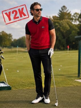 Georgia Bulldogs UGA Crable Sportswear Red Sweater Vest Men’s M NCAA Golf